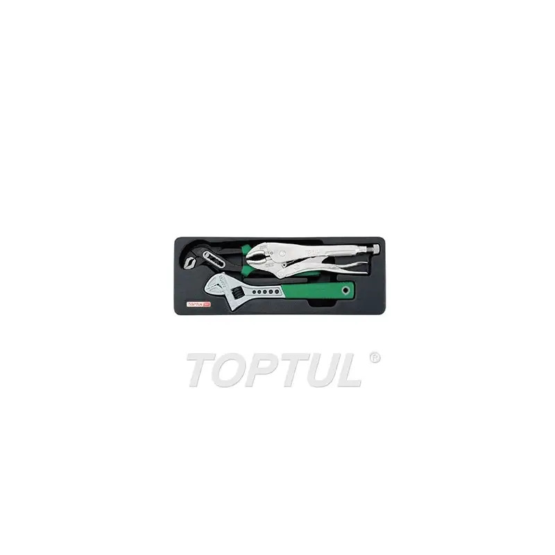 Jogo de 3 Alicates Ajustáveis em Tabuleiro GBAT0303 Toptul