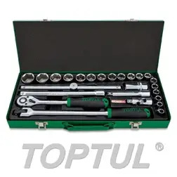 Jogo de Chaves de Caixa 1/2" 25 Peças GCAD2512 Toptul Toptul