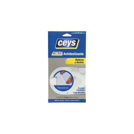 Tiras Anti Deslizante Brancas Pack 12un 20x2,5cm para Casa de Banho Ceys Ceys
