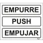 Placa Sinalizadora 10x8cm "Empurre - 3 idiomas" Valpec