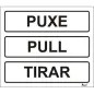Placa Sinalizadora 10x8cm "Puxe - 3 idiomas" Valpec