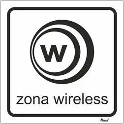 Placa Sinalizadora 10x10cm "Zona Wireless" Valpec Aman