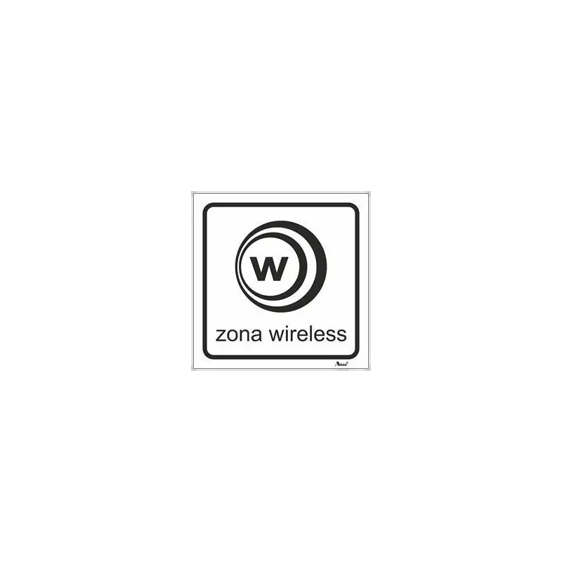 Placa Sinalizadora 10x10cm "Zona Wireless" Valpec