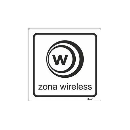 Placa Sinalizadora 10x10cm "Zona Wireless" Valpec Aman
