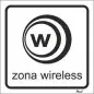 Placa Sinalizadora 10x10cm "Zona Wireless" Valpec