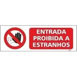 Placa Sinalizadora 20x6,5cm "Entrada Proíbida a Estranhos" Valpec Valpec