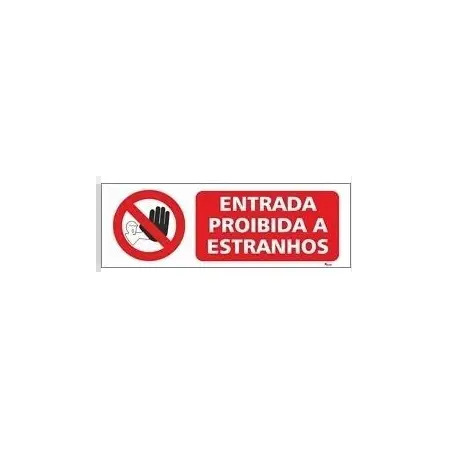 Placa Sinalizadora 20x6,5cm "Entrada Proíbida a Estranhos" Valpec Valpec