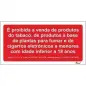 Placa Sinalizadora 20x10cm em PVC "Proibida Venda de Tabaco" Valpec