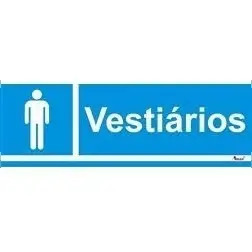 Placa Autocolante de Sinalização em PVC "Vestiário Homem" 20x6,5cm Aman Aman