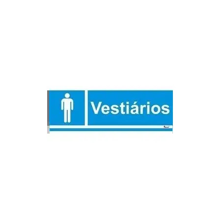 Placa Autocolante de Sinalização em PVC "Vestiário Homem" 20x6,5cm Aman Aman
