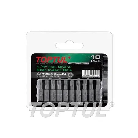 Jogo de 10 Bits Torx 1/4" T40x25mm FSEA0840G Toptul Toptul