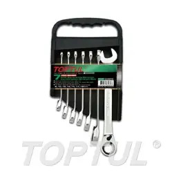 Chaves Mistas de Boca/Roquete Reversível 7 Peças GAAM0709 Toptul Toptul