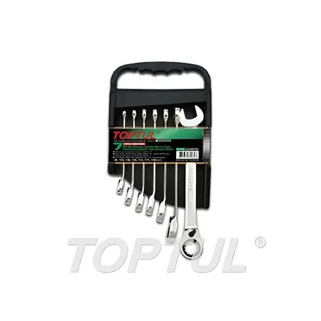 Chaves Mistas de Boca/Roquete Reversível 7 Peças GAAM0709 Toptul Toptul