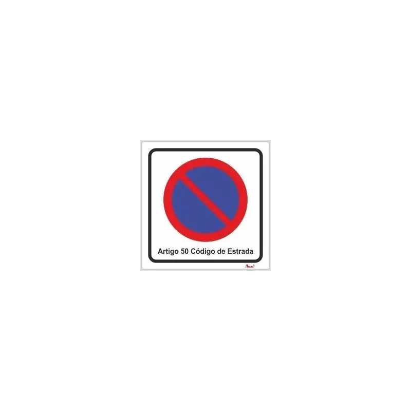 Placa Sinalizadora 20x20cm "Estacionamento Proibido" Valpec