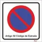 Placa Sinalizadora 20x20cm "Estacionamento Proibido" Valpec