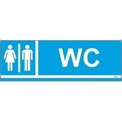 Placa Sinalizadora em PVC 20x6,5cm "WC" Valpec Aman