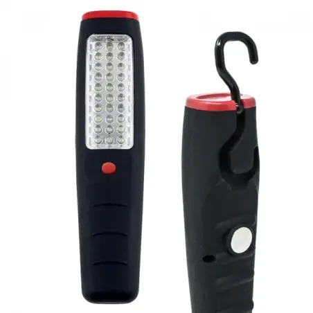 Lanterna Magnética IP44 30 Led+7 Led Preta com Gancho Electraline Electraline