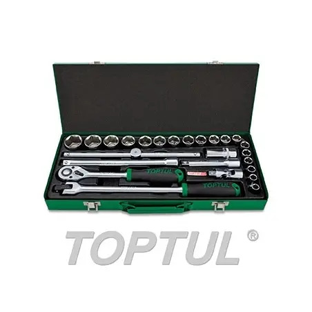 Jogo de Chaves de Caixa 1/2" 25 Peças GCAD2511 Toptul Toptul