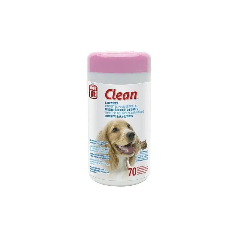 Toalhetes Húmidos para Ouvidos Pack 70un para Cão e Gato Dogit