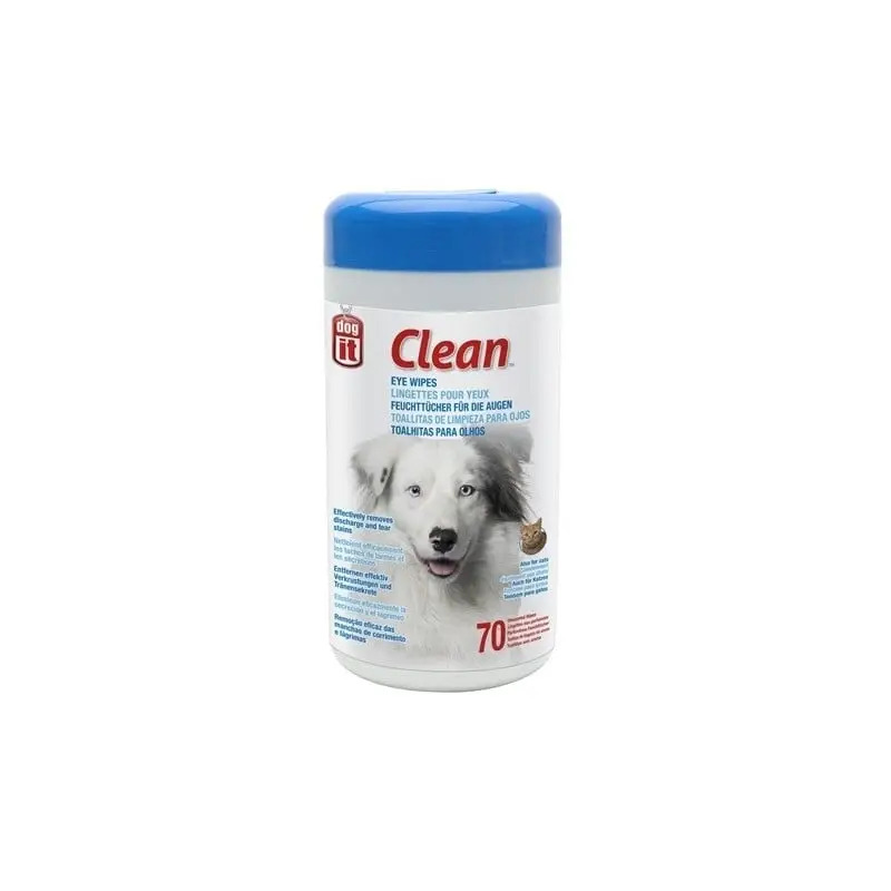 Toalhetes Húmidos para Olhos Pack 70un para Cão e Gato Dogit Toalhetes Húmidos para Olhos Pack 70un para Cão e Gato Dogit