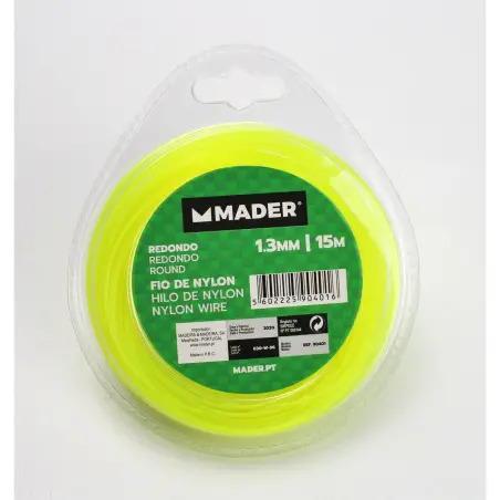 Fio de Nylon Redondo 1,3mm 15mt Mader Mader
