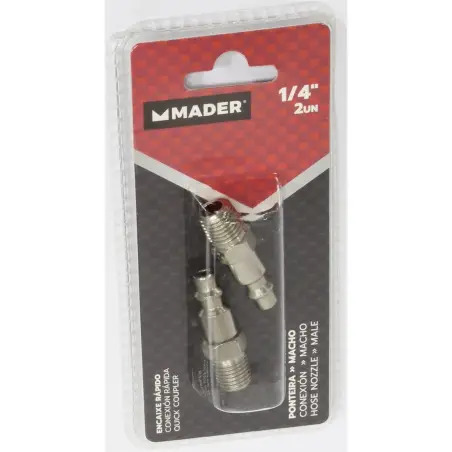Ponteira Encaixe Rápido Macho 2un Ar Comprimido 1/4" Mader Mader