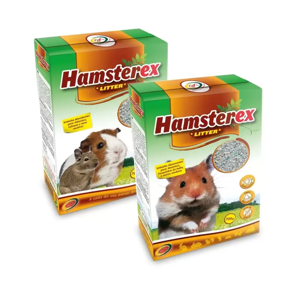 Areia Absorvente e Aromatizada Hamsterex Litter para Hamsters e Roedores 700gr OrniEx