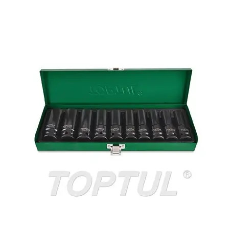 Jogo de Chaves de Impacto Longas 1/2" 10 Peças GDAD1002 Toptul Toptul