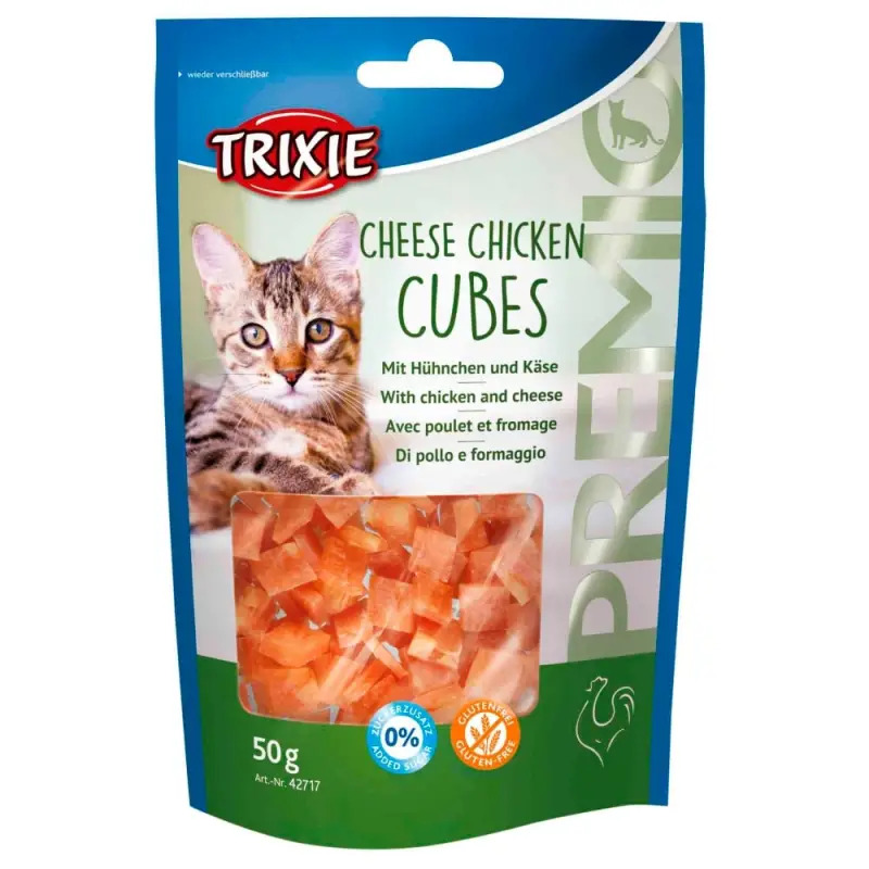 Snack Prémio Cubos de Frango com Queijo 50gr para Gato 42717 Trixie
