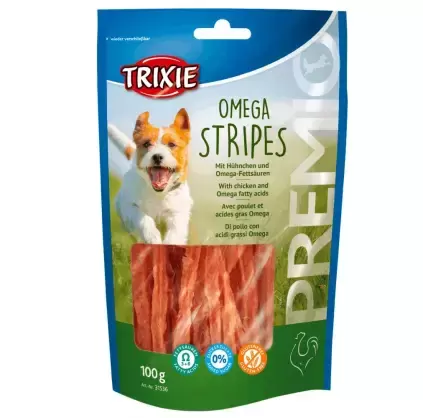 Snack Prémio Omega Stripes com Frango 100gr para Cão 31536 Trixie Trixie