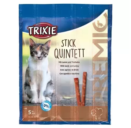 Snack Prémio Stick Quintett com Cordeiro e Peru para Gato 42723 Trixie Trixie