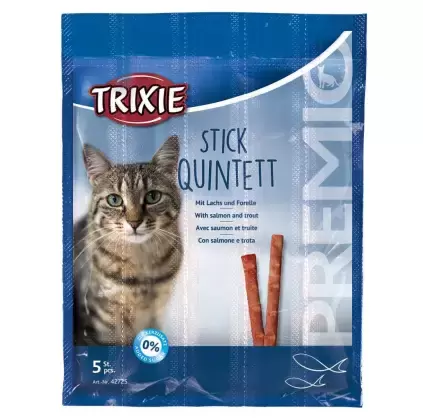 Snack Prémio Stick Quintett com Salmão e Truta para Gato 42725 Trixie Trixie