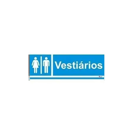 Placa Sinalizadora 20x6,5cm em PVC "Vestiários" Valpec Valpec