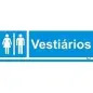 Placa Sinalizadora 20x6,5cm em PVC "Vestiários" Valpec