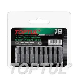 Jogo de 10 Bits Torx 1/4" T20x25mm FSEA0820G Toptul Toptul