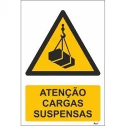 Placa em PVC 15x20cm W015 "Atenção Cargas Suspensas" Valpec Valpec