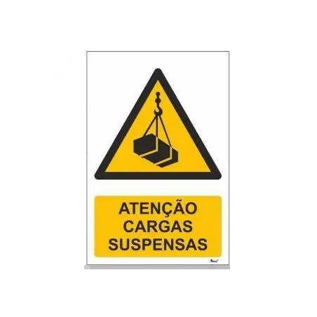 Placa em PVC 15x20cm W015 "Atenção Cargas Suspensas" Valpec Valpec