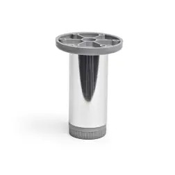 Pé Regulável Alumínio Redondo Cromado Brilhante 40mm Rei Rei