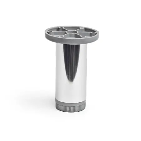Pé Regulável Alumínio Redondo Cromado Brilhante 40mm Rei Rei