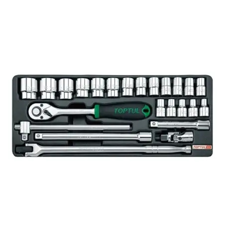 Jogo de Chaves de Caixa 1/2" 24 Peças GCAT2402 Toptul Toptul