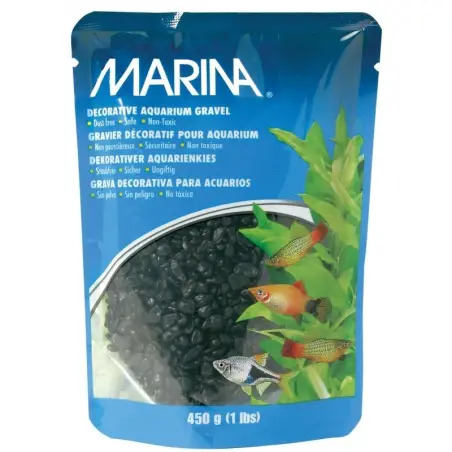Areia Decorativa Negra 450gr para Aquário Marina Marina