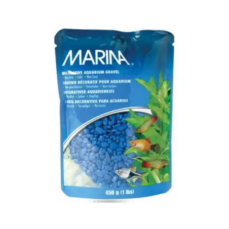 Areia Decorativa Azul 450gr para Aquário Marina Marina