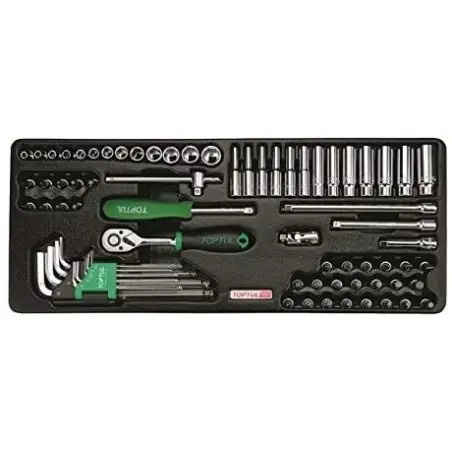 Jogo de Chaves de Caixa 1/4" 72 Peças GCAT7202 Toptul Toptul