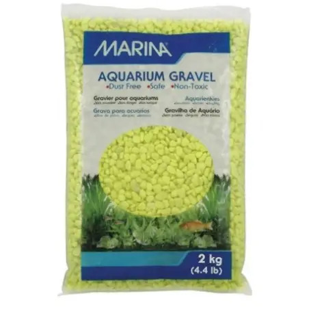 Areia Decorativa Amarela 2kg para Aquário Marina Marina