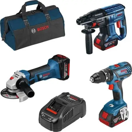 Kit GSB+GBH+GWS 18V+3 Baterias 4,0Ah + Carregador 0615990M0U Bosch Bosch