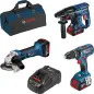Kit GSB+GBH+GWS 18V+3 Baterias 4,0Ah + Carregador 0615990M0U Bosch Kit GSB+GBH+GWS 18V+3 Baterias 4,0Ah + Carregador 0615990M0U Bosch