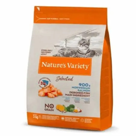 Ração Seca para Gato Esterilizado Salmão da Noruega 3kg Natures Variety Natures Variety