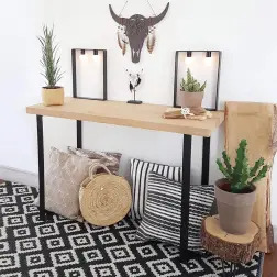 Pé Estilo Industrial em Aço Preto 800x300x40mm Rei Rei