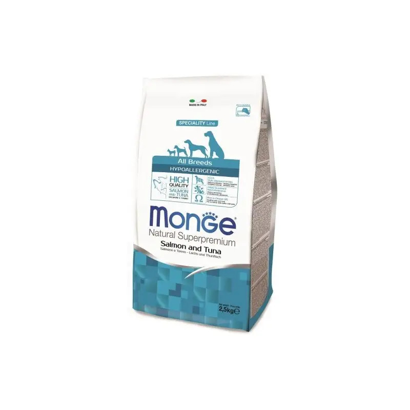 Ração Seca para Cão Hipoalergénica Salmão e Atum 2,5kg Monge