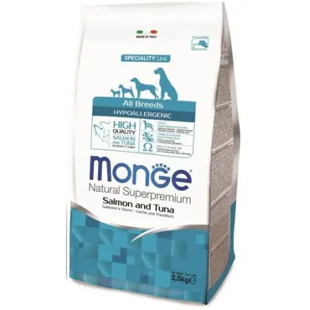 Ração Seca para Cão Hipoalergénica Salmão e Atum 2,5kg Monge Monge